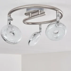 hofstein Plafonnier Donot LED Nickel mat, 3 lumières* Lampes Modernes