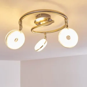 hofstein Plafonnier Donot LED Nickel mat, 3 lumières* Lampes Modernes