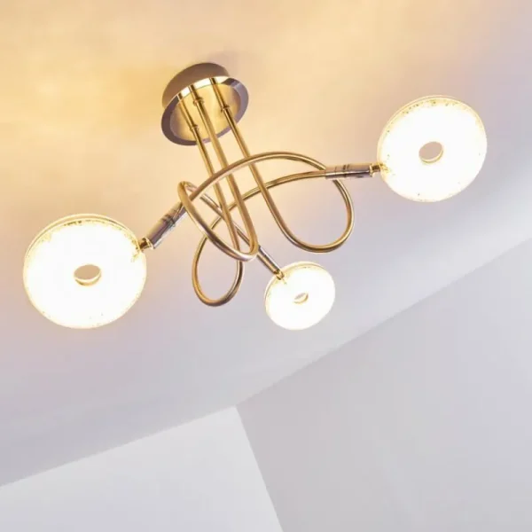 hofstein Plafonnier Donot LED Nickel mat, 3 lumières* Lampes Modernes