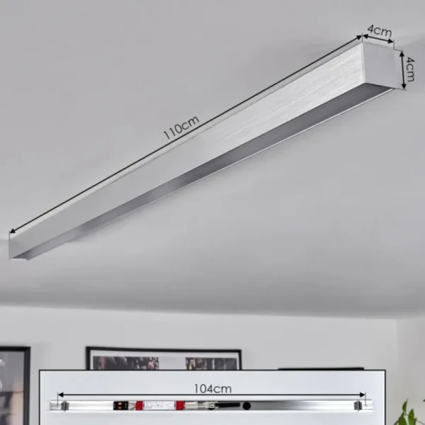 hofstein Plafonnier Dubuisson LED Aluminium, 1 lumière, Télécommandes* Lampes Modernes