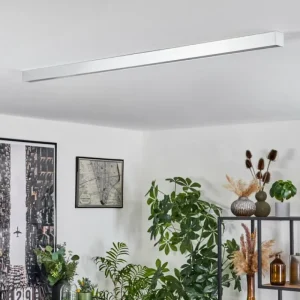 hofstein Plafonnier Dubuisson LED Aluminium, 1 lumière, Télécommandes* Lampes Modernes