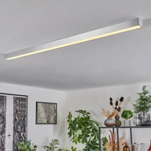 hofstein Plafonnier Dubuisson LED Aluminium, 1 lumière, Télécommandes* Lampes Modernes