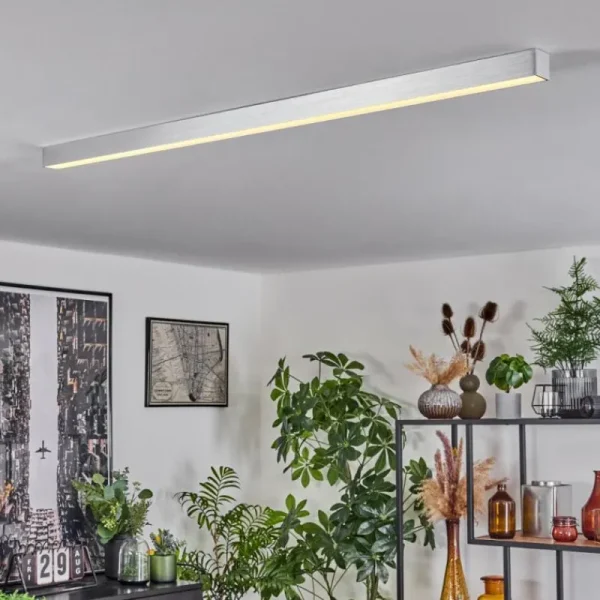 hofstein Plafonnier Dubuisson LED Aluminium, 1 lumière, Télécommandes* Lampes Modernes