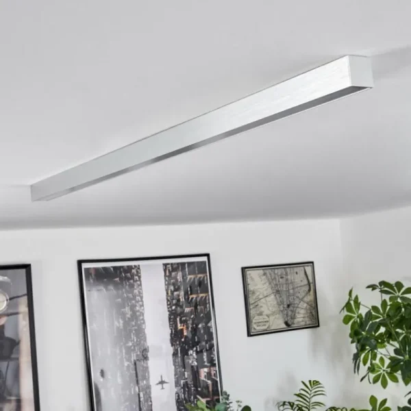 hofstein Plafonnier Dubuisson LED Aluminium, 1 lumière, Télécommandes* Lampes Modernes