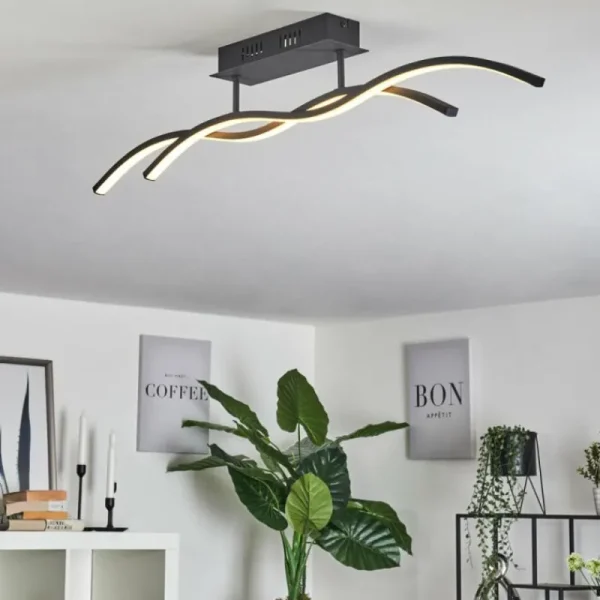 hofstein Plafonnier Eaglesham LED Noir, 1 lumière* Lampes Modernes
