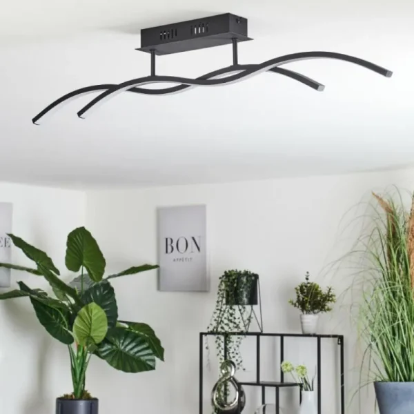 hofstein Plafonnier Eaglesham LED Noir, 1 lumière* Lampes Modernes
