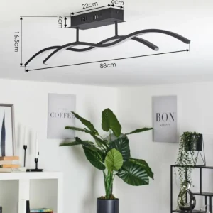 hofstein Plafonnier Eaglesham LED Noir, 1 lumière* Lampes Modernes