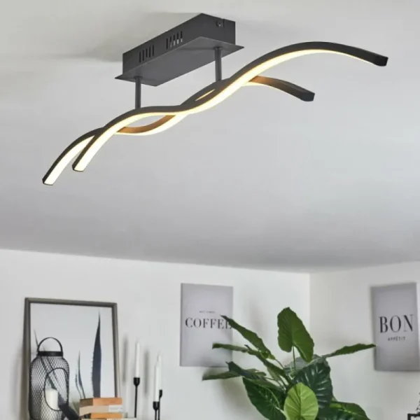 hofstein Plafonnier Eaglesham LED Noir, 1 lumière* Lampes Modernes