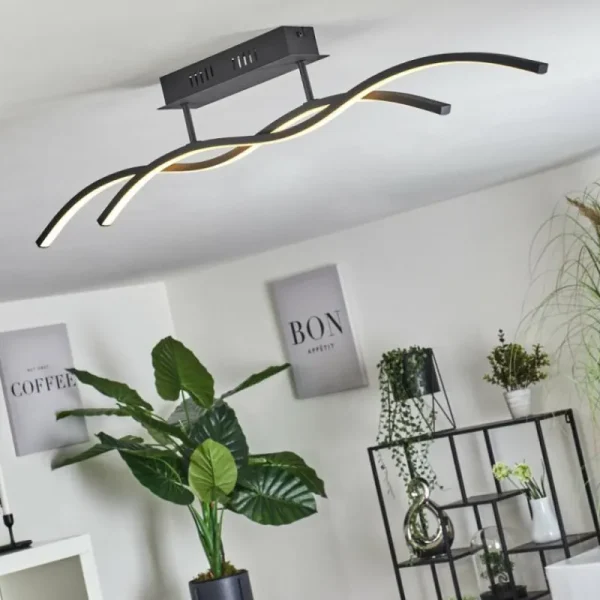 hofstein Plafonnier Eaglesham LED Noir, 1 lumière* Lampes Modernes