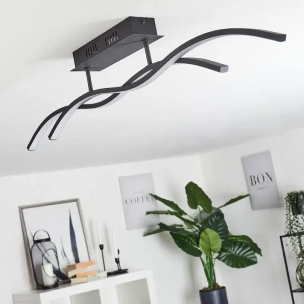 hofstein Plafonnier Eaglesham LED Noir, 1 lumière* Lampes Modernes