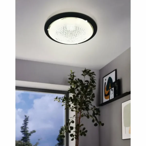 Luminaires Eglo Plafonnier Eglo ACOLLA LED Noir, 1 lumière* Lampes En Verre