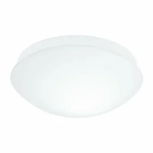 Luminaires Eglo Plafonnier Eglo BARI-M Blanc, 1 lumière, Détecteur de mouvement* Lampes En Verre