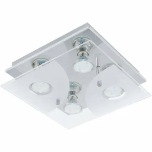 Luminaires Eglo Plafonnier Eglo CABI LED Chrome, 4 lumières* Lampes En Verre