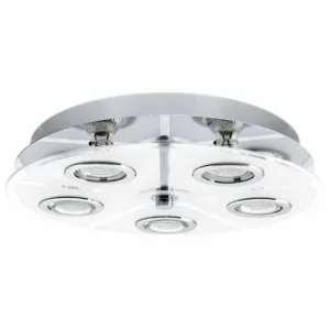 Luminaires Eglo Plafonnier Eglo CABO Chrome, 5 lumières* Lampes En Verre