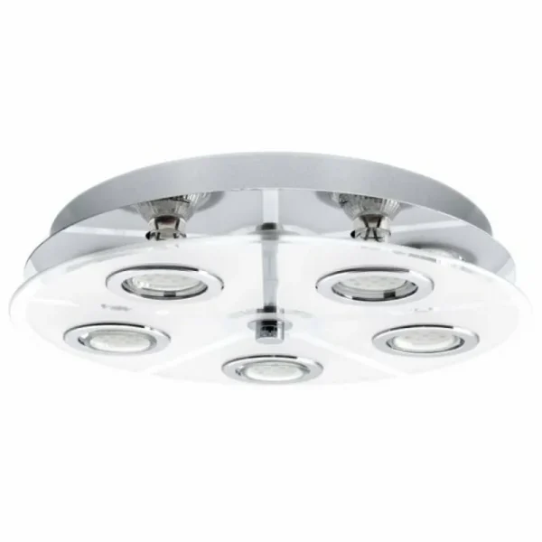 Luminaires Eglo Plafonnier Eglo CABO Chrome, 5 lumières* Lampes En Verre