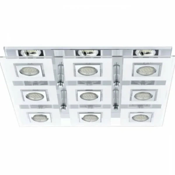 Luminaires Eglo Plafonnier Eglo CABO LED Chrome* Lampes En Verre