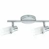 Luminaires Eglo Plafonnier Eglo ORVIETO LED Chrome, 2 lumières* Lampes En Verre