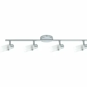 Luminaires Eglo Plafonnier Eglo ORVIETO LED Chrome, 4 lumières* Lampes En Verre