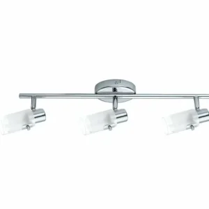 Luminaires Eglo Plafonnier Eglo ORVIETO LED Chrome, 3 lumières* Lampes En Verre