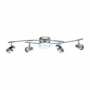 Luminaires Eglo Plafonnier Eglo VALLIDA-SD LED Chrome, Nickel mat, 5 lumières* Lampes En Verre