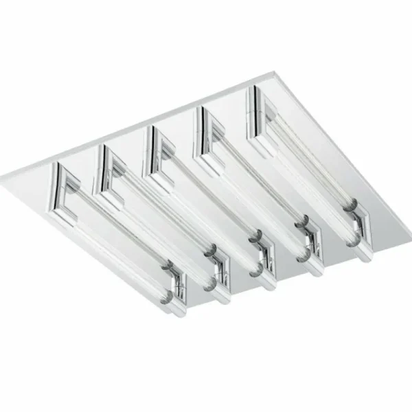 Luminaires Eglo Plafonnier Eglo VELARDE LED Chrome, 5 lumières* Lampes En Verre