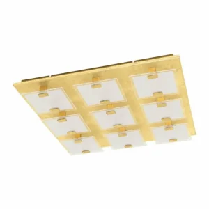 Luminaires Eglo Plafonnier Eglo VICARO LED Or, 9 lumières* Lampes En Verre