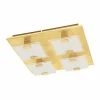 Luminaires Eglo Plafonnier Eglo VICARO LED Or, 4 lumières* Lampes En Verre