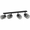 Luminaires Eglo Plafonnier Eglo-Leuchten CONSACA Noir, 4 lumières* Lampes En Verre