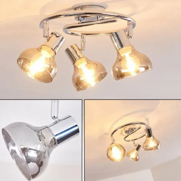 hofstein Plafonnier Esberg Chrome, 3 lumières* Lampes Modernes