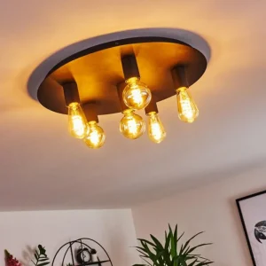 hofstein Plafonnier Esbjerg Noir, 6 lumières* Lampes Modernes