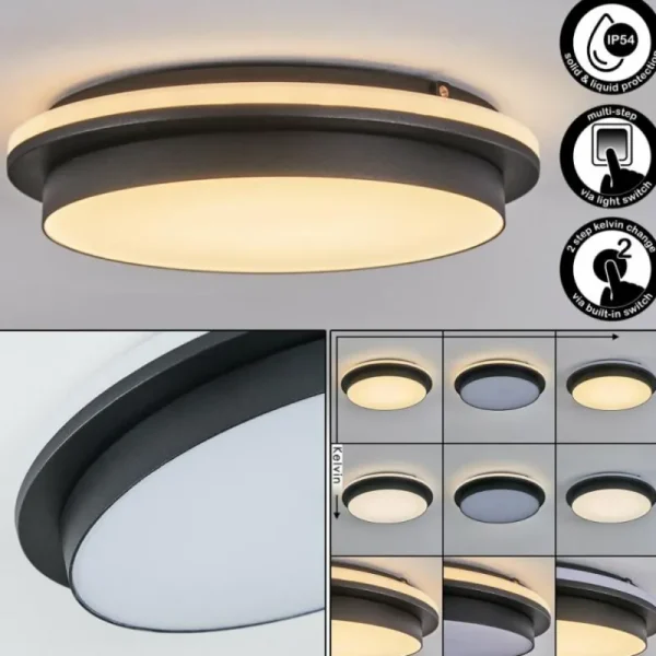 hofstein plafonnier extérieur Caucete LED Noir, 1 lumière* Lampes Modernes