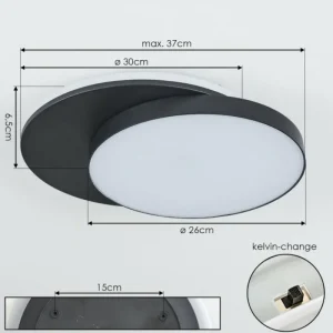 hofstein plafonnier extérieur Caucete LED Noir, 1 lumière* Lampes Modernes