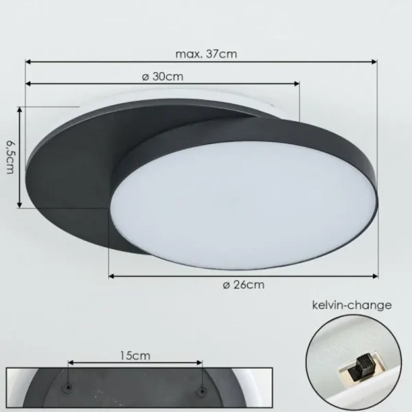 hofstein plafonnier extérieur Caucete LED Noir, 1 lumière* Lampes Modernes