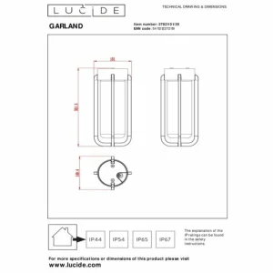 Luminaires Lucide plafonnier extérieur Lucide GARLAND Noir, 1 lumière* Lampes En Verre