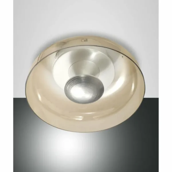 Luminaires Fabas Luce Plafonnier Fabas Luce Vintage LED Aluminium, Blanc, 1 lumière* Lampes En Verre