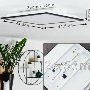 hofstein Plafonnier Farc LED Noir, Blanc, 1 lumière, Télécommandes* Lampes Modernes