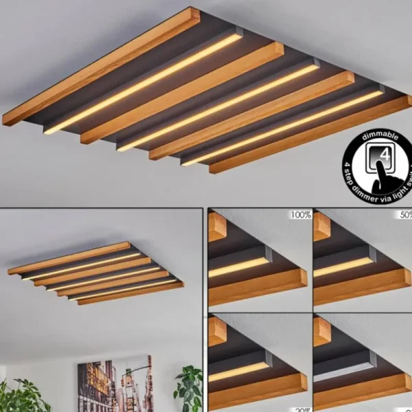 hofstein Plafonnier Favorina LED Écru, Noir, 1 lumière* Lampes Modernes
