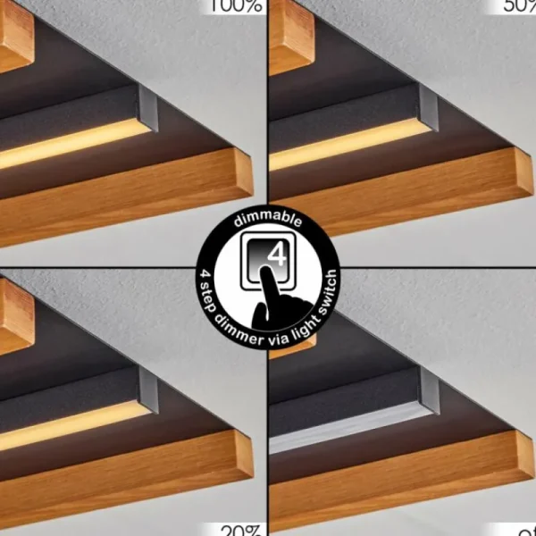 hofstein Plafonnier Favorina LED Écru, Noir, 1 lumière* Lampes Modernes