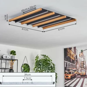 hofstein Plafonnier Favorina LED Écru, Noir, 1 lumière, Télécommandes* Lampes Modernes