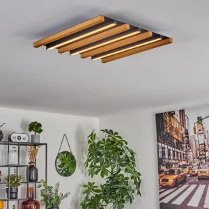 hofstein Plafonnier Favorina LED Écru, Noir, 1 lumière, Télécommandes* Lampes Modernes