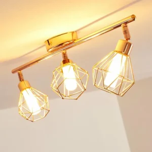 hofstein Plafonnier Ferrand LED Cuivre, 3 lumières* Lampes En Verre