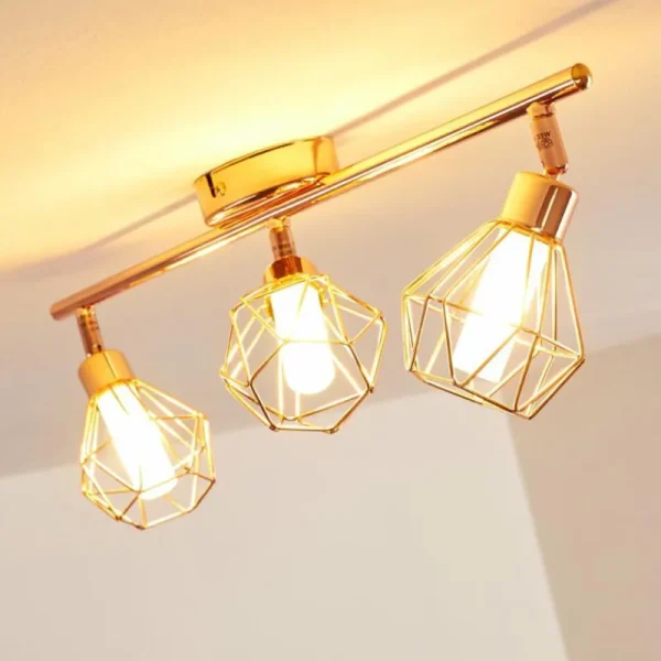 hofstein Plafonnier Ferrand LED Cuivre, 3 lumières* Lampes En Verre