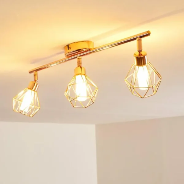 hofstein Plafonnier Ferrand LED Cuivre, 3 lumières* Lampes En Verre