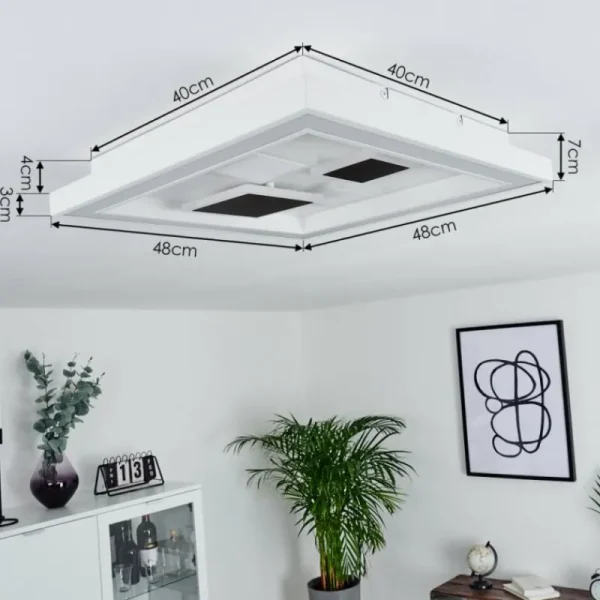 hofstein Plafonnier Fitili LED Noir, Blanc, 1 lumière, Télécommandes, Changeur de couleurs* Lampes Modernes