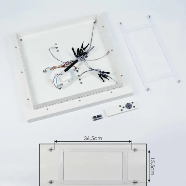 hofstein Plafonnier Fitili LED Noir, Blanc, 1 lumière, Télécommandes, Changeur de couleurs* Lampes Modernes