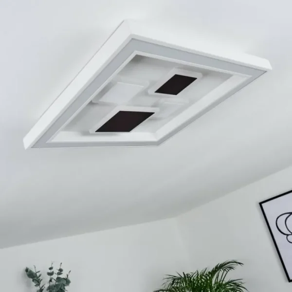 hofstein Plafonnier Fitili LED Noir, Blanc, 1 lumière, Télécommandes, Changeur de couleurs* Lampes Modernes