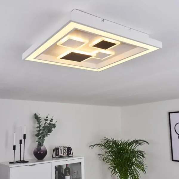 hofstein Plafonnier Fitili LED Noir, Blanc, 1 lumière, Télécommandes, Changeur de couleurs* Lampes Modernes