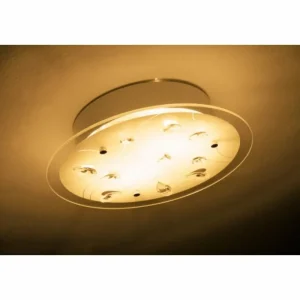 Luminaires Globo Lighting Plafonnier 2flg. Blanc, 2 lumières* Lampes En Verre