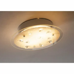 Luminaires Globo Lighting Plafonnier 2flg. Blanc, 2 lumières* Lampes En Verre