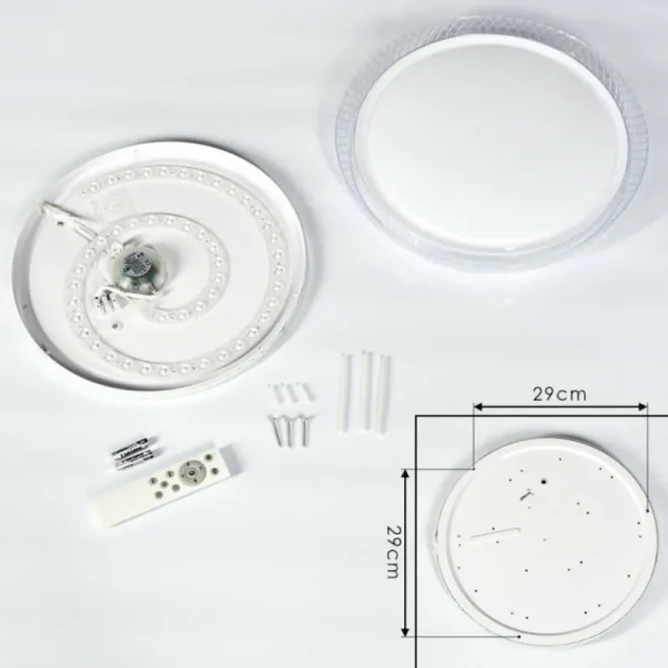 hofstein Plafonnier Fondaco LED Blanc, 1 lumière, Télécommandes, Changeur de couleurs* Lampes Modernes